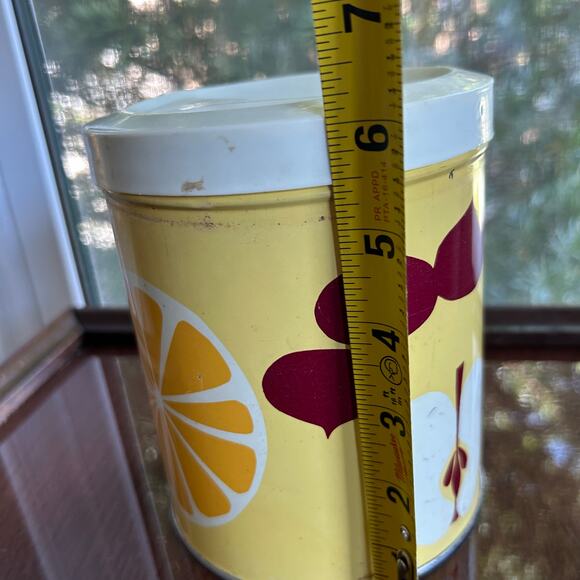 Vintage Procter & Gamble Atomic Fruit Print Canister Tin with Lid, 60s/70s - Picture 12 of 12